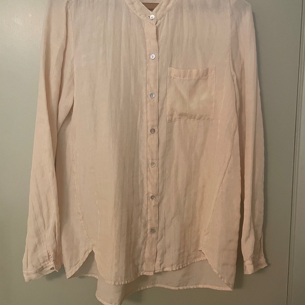 Eileen Fisher size PS/PP very light peach colored blouse - Picture 7 of 13